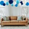 12Pcs White Blue Paper Honeycomb Flower Balls 6'' 8'' 10'' Decorative Tissue Honeycomb Balls Paper Pom Poms Hanging Flower Balls Craft Kit for Wedding Nursery Room Home Party Décor